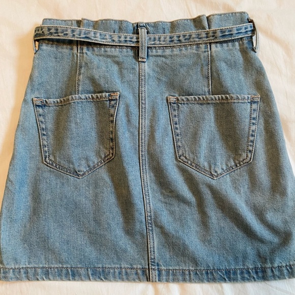 Paperbag Tie Waist Denim Mini Skirt - Picture 6 of 8